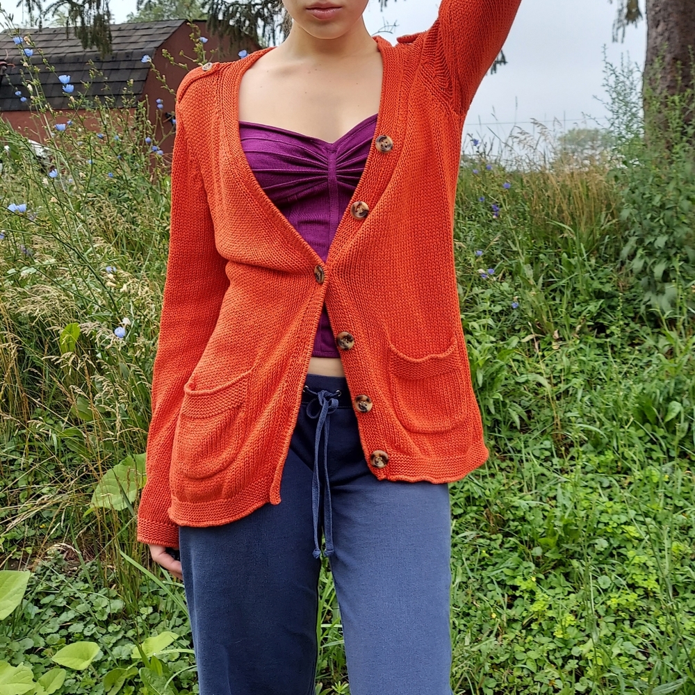 Vintage Orange Talbot's Cardigan